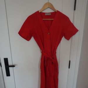 Everlane Red Short Sleeve Jumpsuit